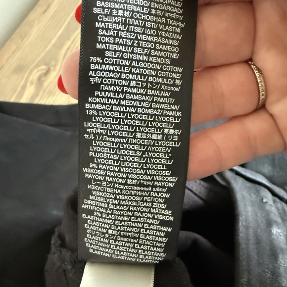 7 For All Mankind Womens 25 Black High Rise Tailorless Coated Skinny‎ Boot Jeans - Picture 8 of 12